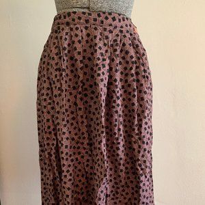 Vintage Mauve Midi Skirt Sz S